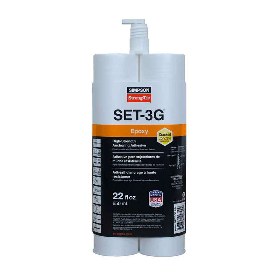 Simpson Strong-Tie SET-3G 22 oz side-by-side epoxy cartridge SET3G22-N 