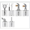 Installation sequence for the 3/8" x 4" 304 stainless steel Sleeve-TITE flat head anchor 